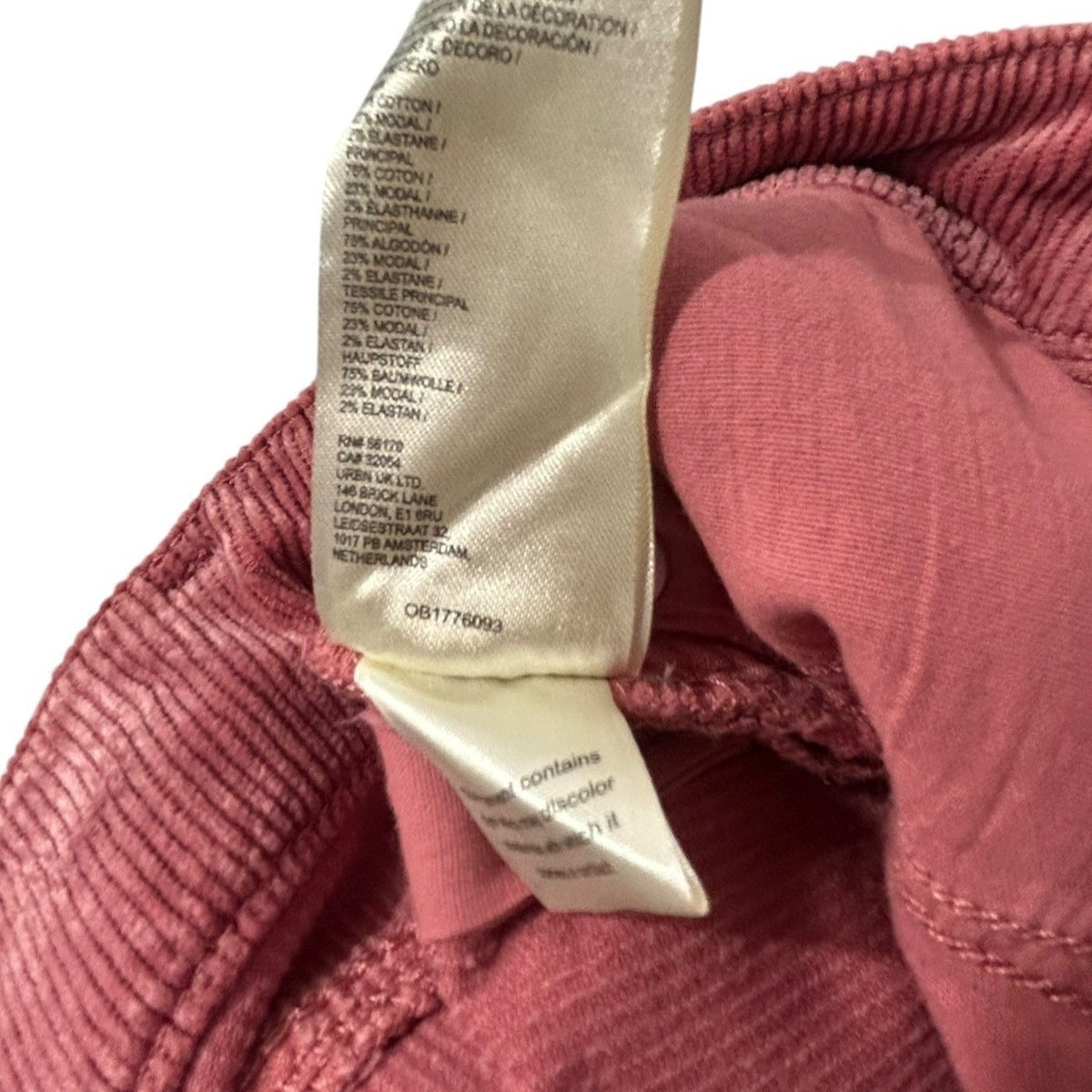 Anthropologie Pilcro The Yaya Mid-Rise Corduroy Crop Flare Jeans Pink 27