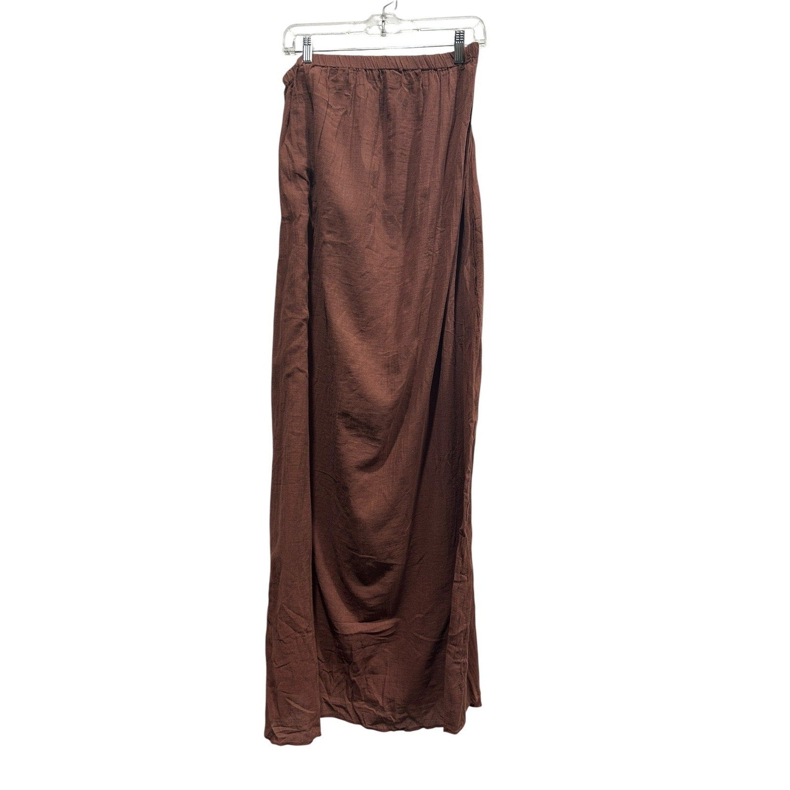 Celandine Womens Brown Textured Elastic Waist Maxi Skirt XS OB2011345 NWT