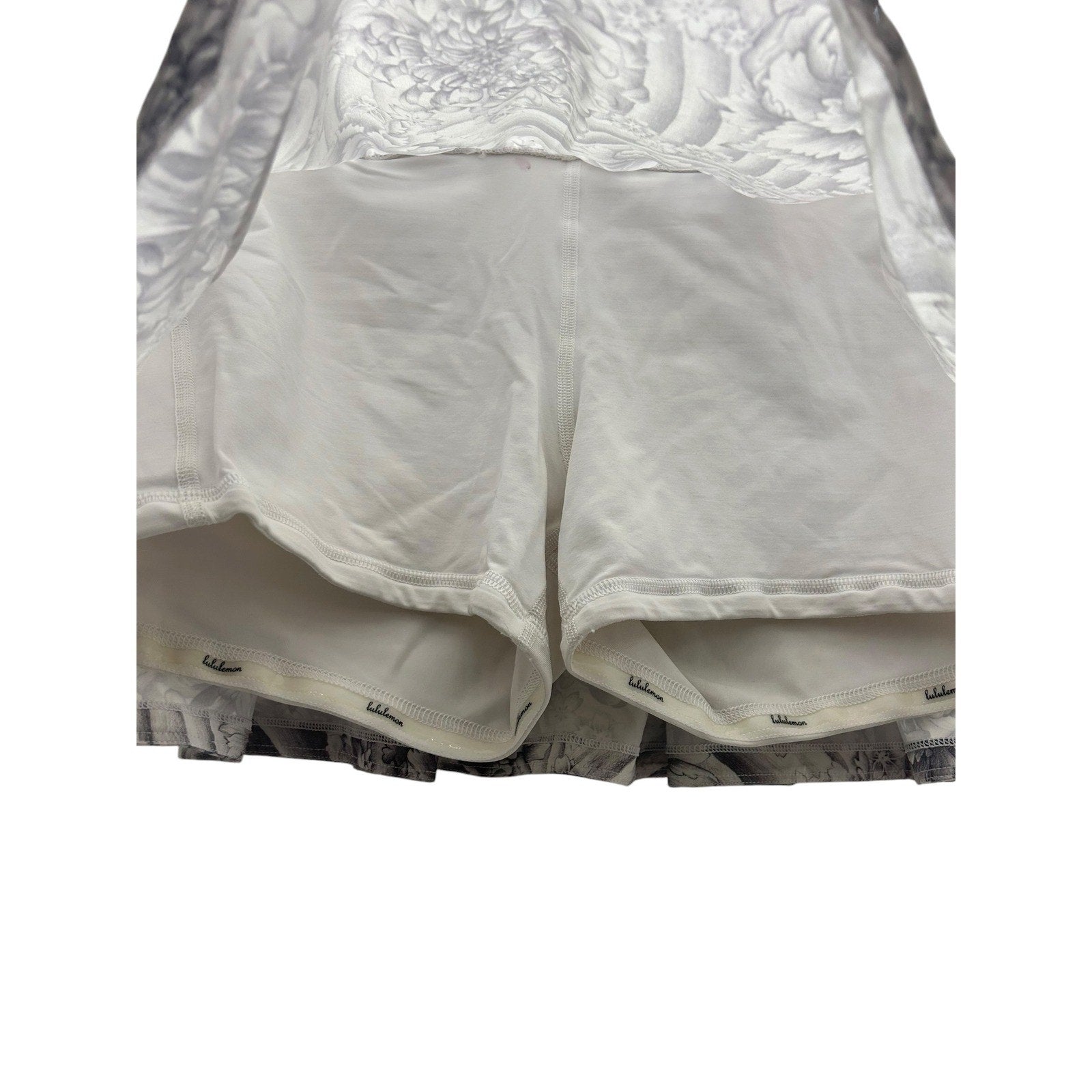 Lululemon Pace Rival Skirt Reg Grey Mini Twine White Athletic Skort Pocket 12