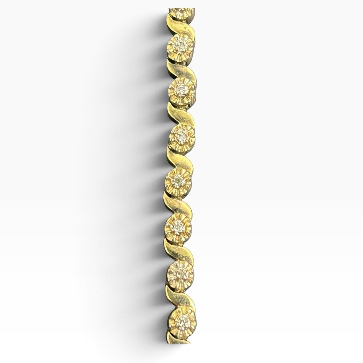 Sterling Silver 925 Gold Tone XOX Gemstone Tennis Bracelet 7.75" 16g