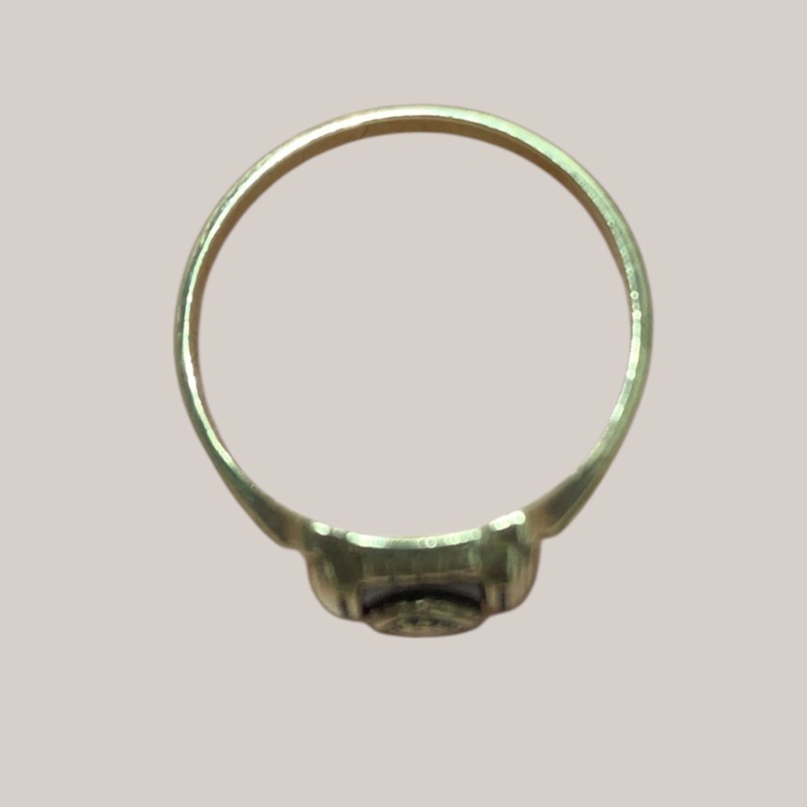 Vintage Visalia Union High School 14K Yellow Gold Class‎ Ring Red Stone Size 6.5