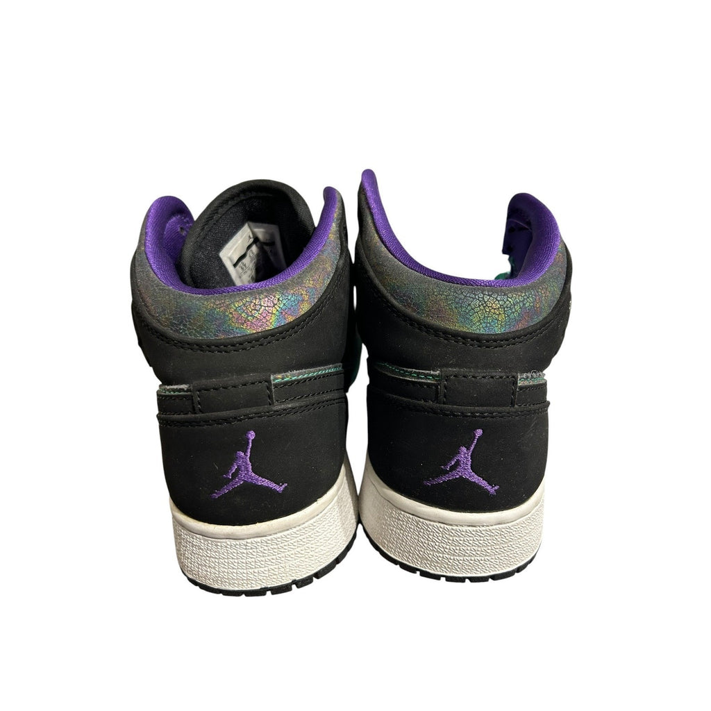 Jordan 1 Mid Atomic Teal Ultraviolet Iridescent 555112-309 Mens 6Y Kids Shoes