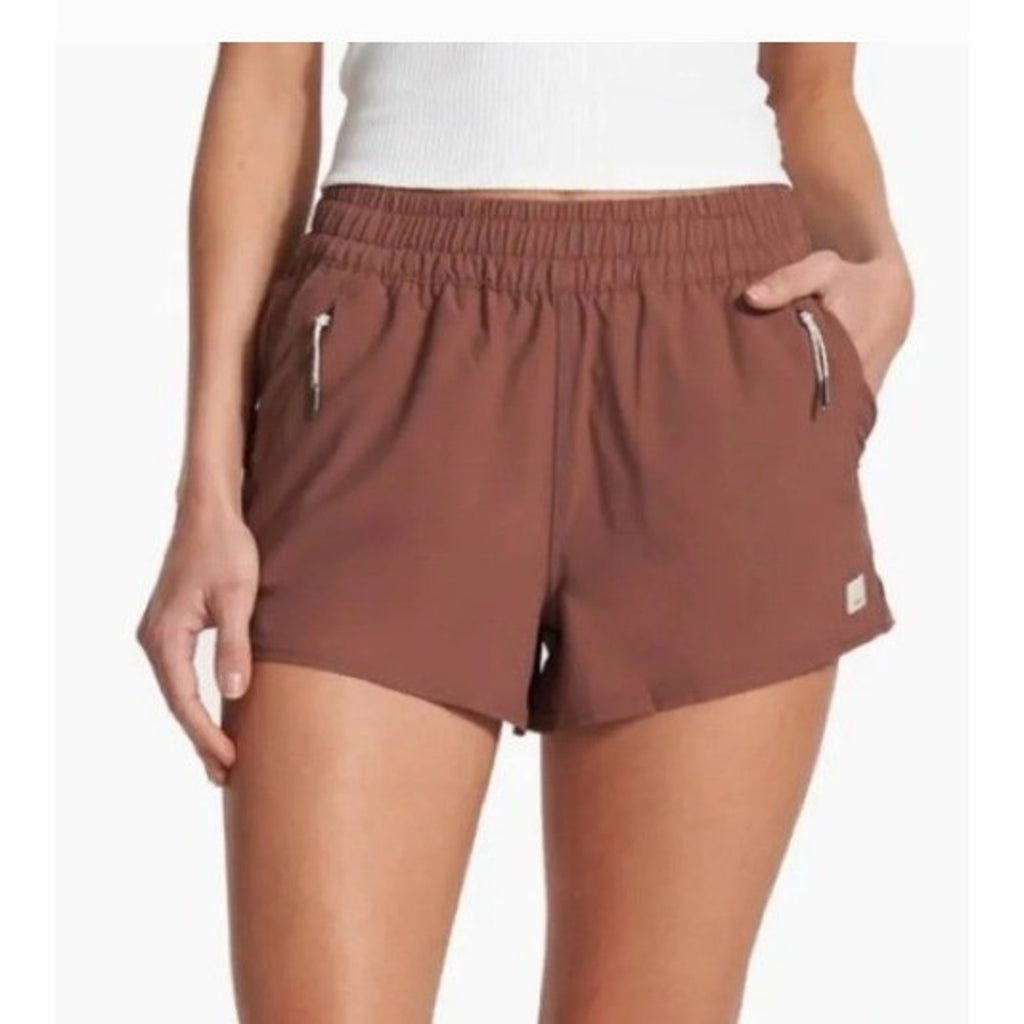 Vuori The Rise Shine Shorts Mahogany Brown VW387 Womens Small Athletic Running