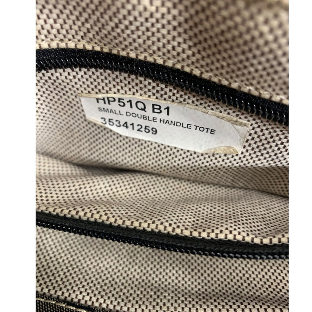 Dooney Bourke Small Double Handle Tote Signature DB Monogram Canvas Leather Trim