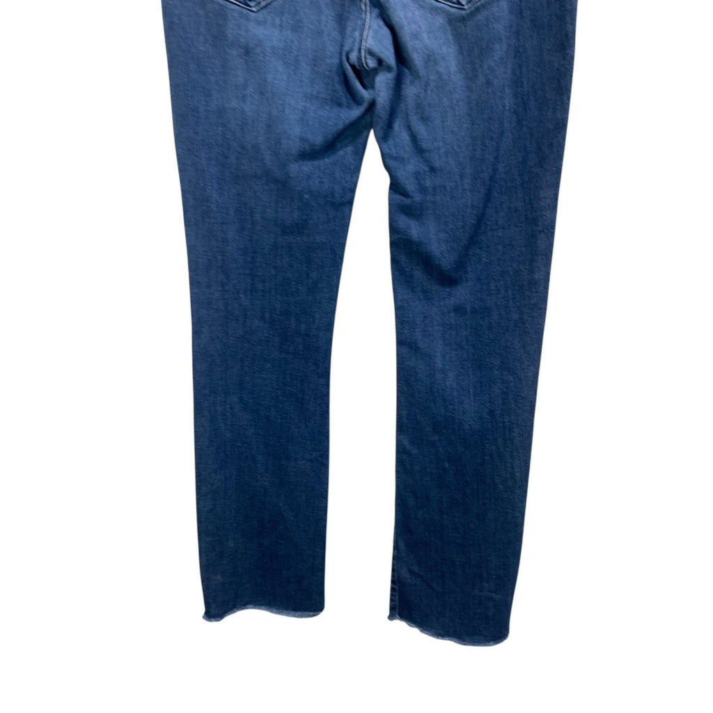 Pilcro and the Letterpress Flare Jeans Medium Wash Patch Pocket Raw Hem 29