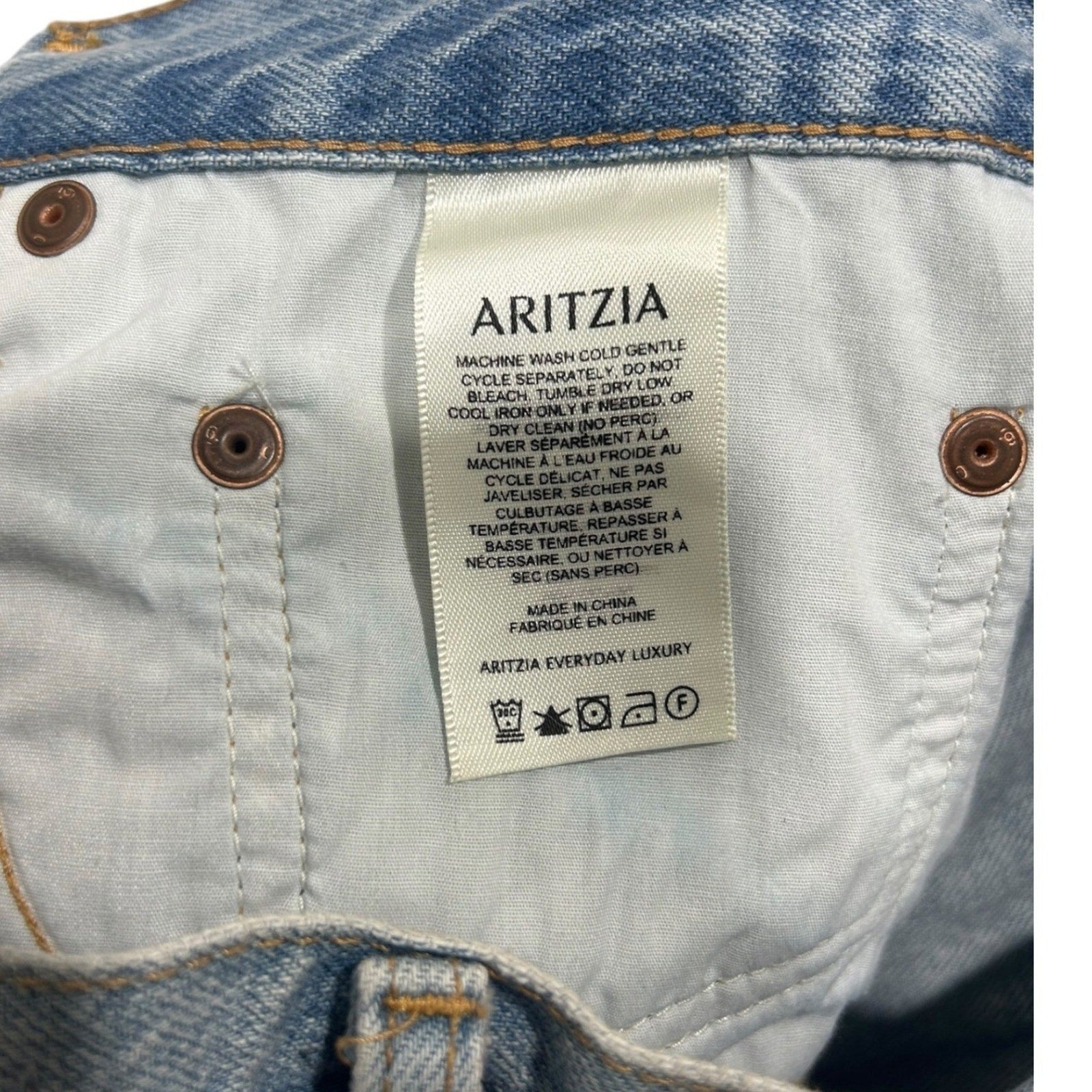 Denim Forum Aritzia Ex-BF Hi Mid-Thigh Denim Shorts 31 NWT summer mom shorts