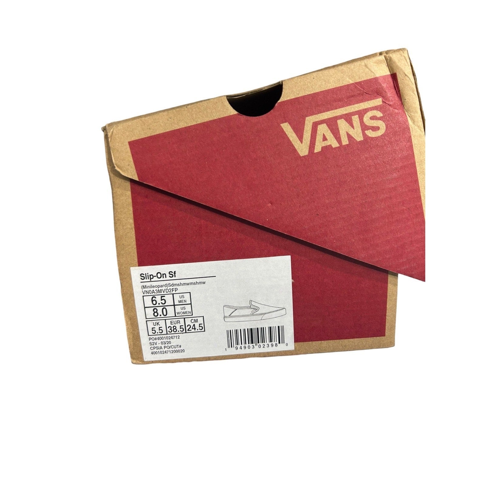 Vans Slip-On SF Mini Leopard Print Sneakers Tan Black Womens 8 NEW streetwear