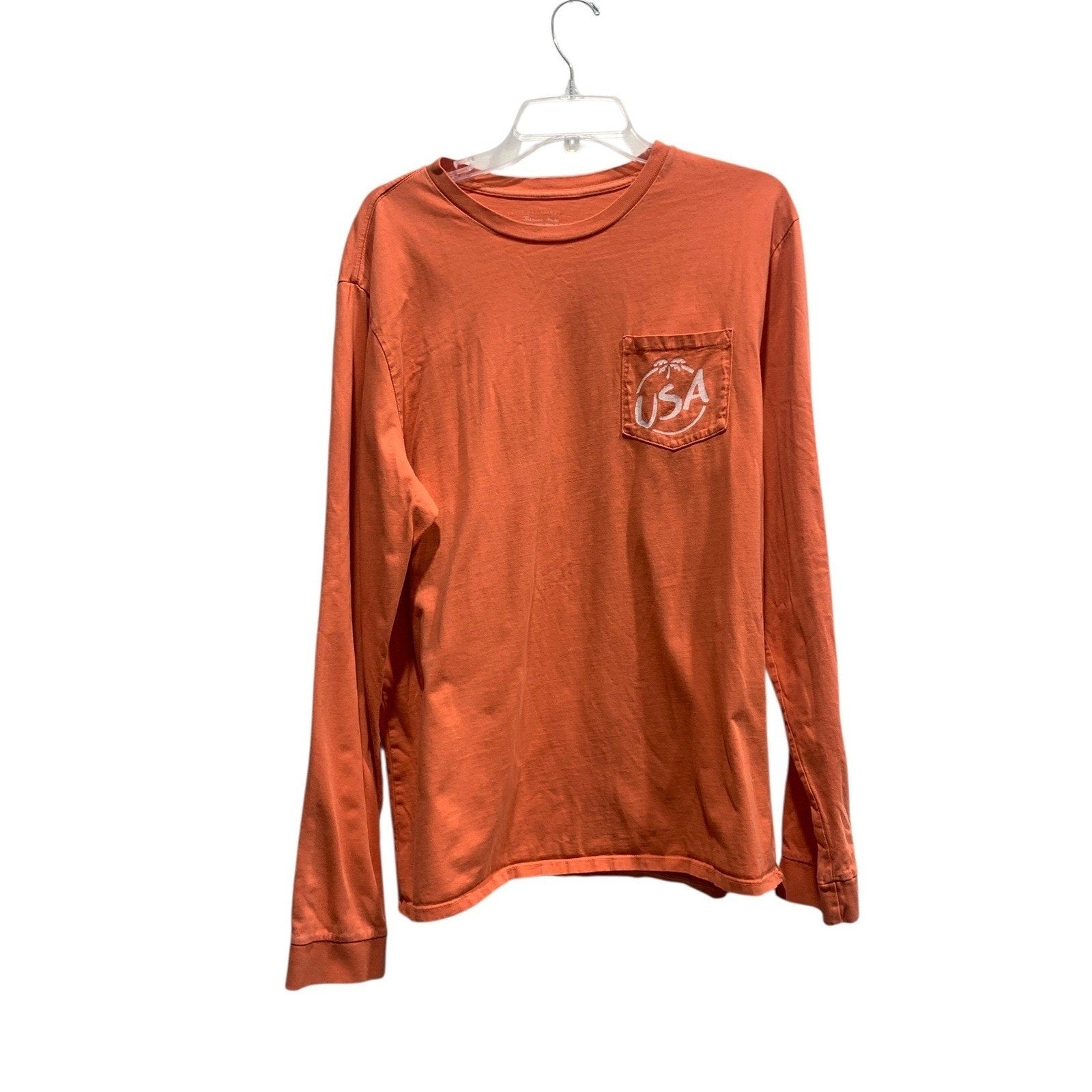 Chubbies Mens XL Orange The Weekend Has Arrived Graphic Long Sleeve Pocket Tee