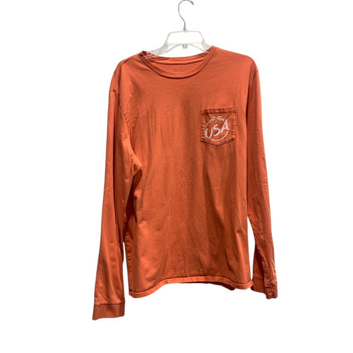 Chubbies Mens XL Orange The Weekend Has Arrived Graphic Long Sleeve Pocket Tee