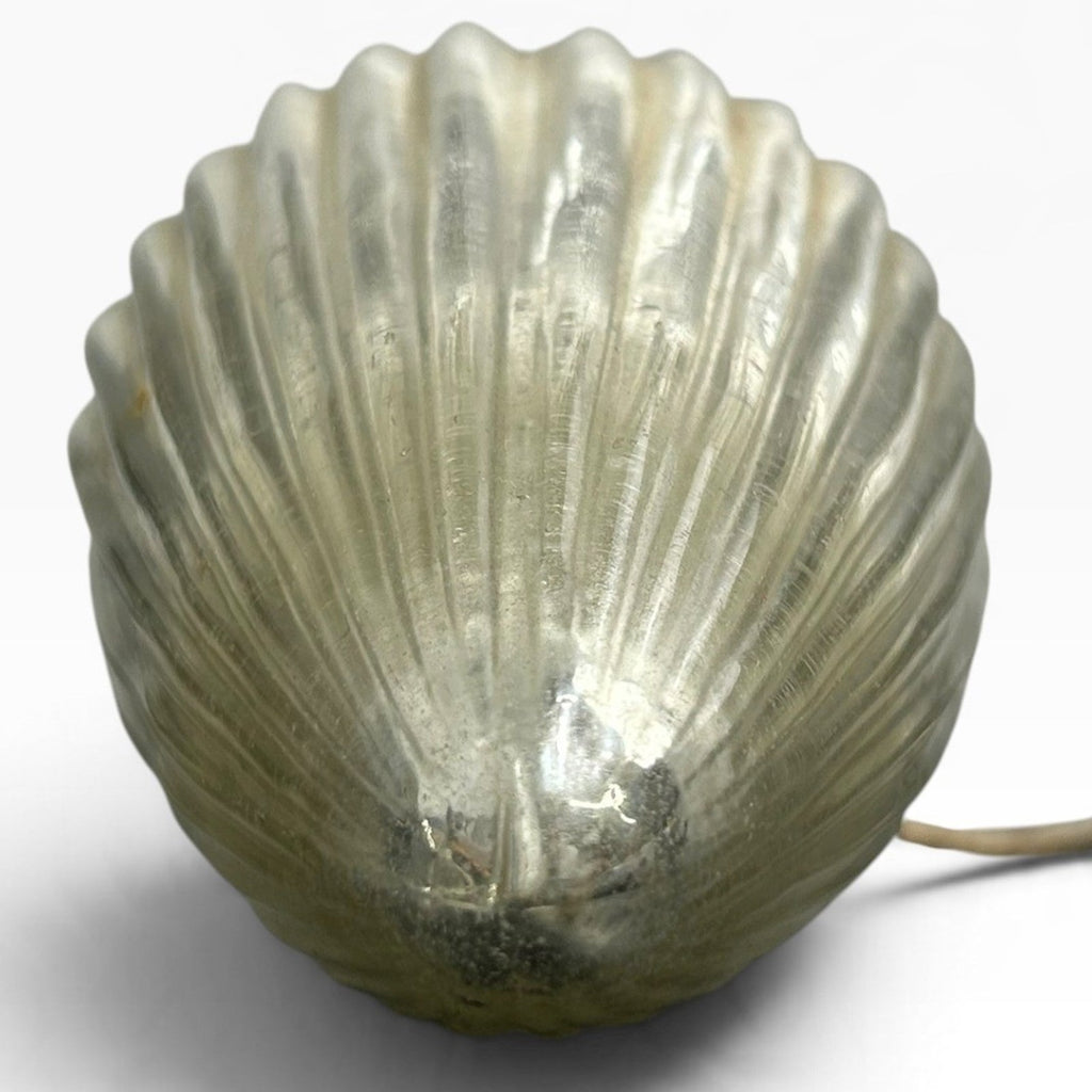 Vintage Style Ribbed Mercury Glass Kugel Christmas Ornament Champagne Silver