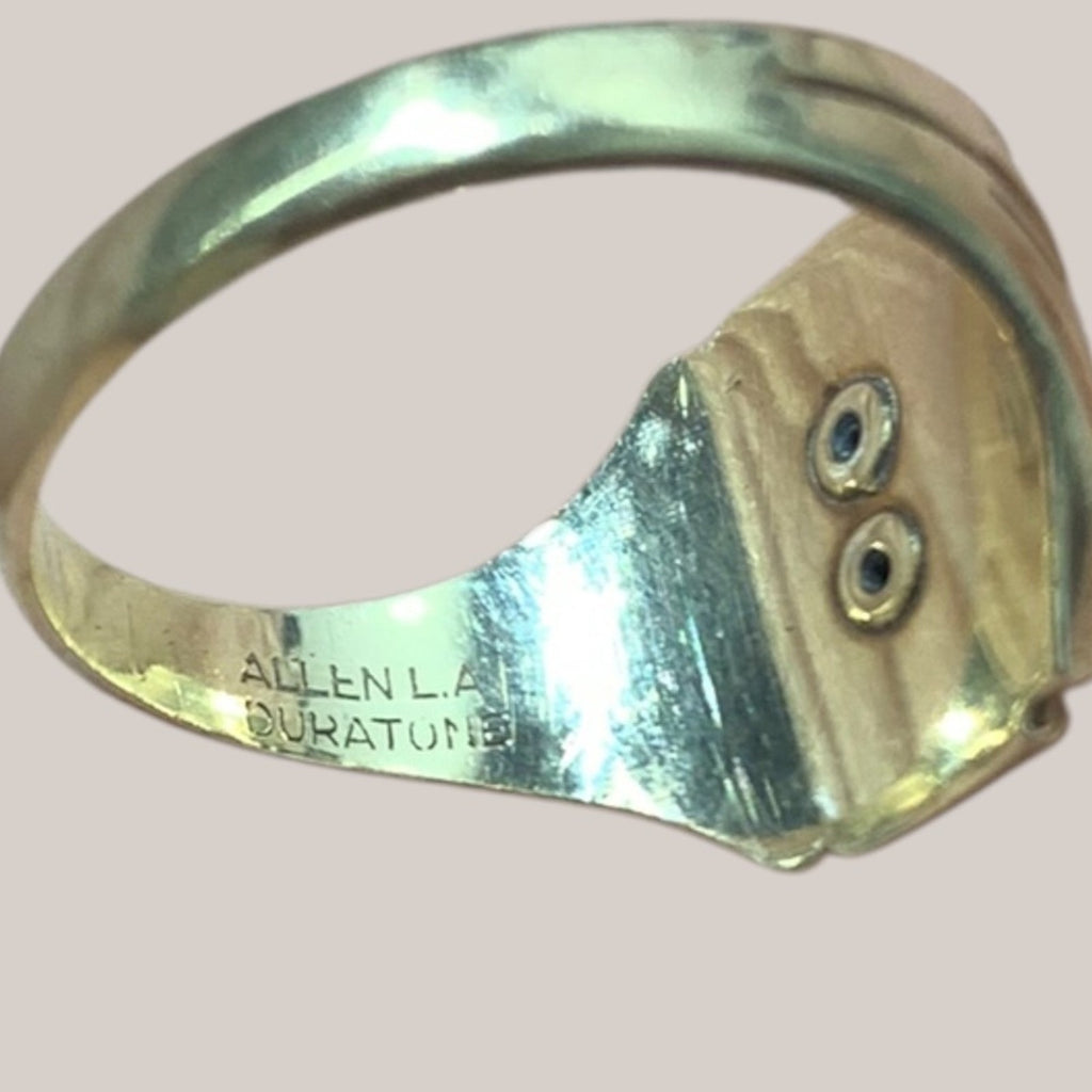 Vintage Visalia Union High School 14K Yellow Gold Class‎ Ring Red Stone Size 6.5