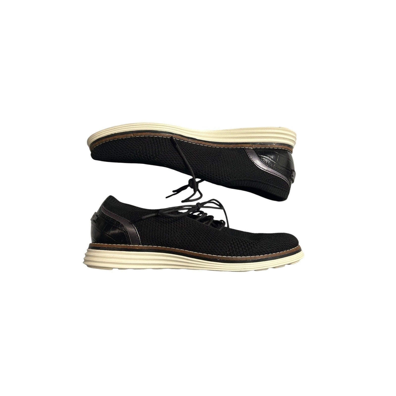 Cole Haan Original Grand Men Black Knit Wingtip Oxford Shoes W22402 Size 8B