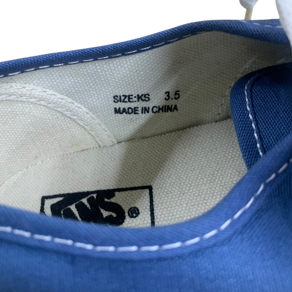 Vans Authentic Kids Classic Blue Canvas Low Top Lace Up Sneakers Shoes KIDS 3.5