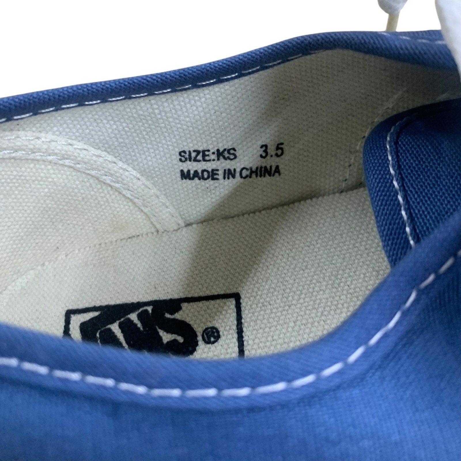 Vans Authentic Kids Classic Blue Canvas Low Top Lace Up Sneakers Shoes KIDS 3.5