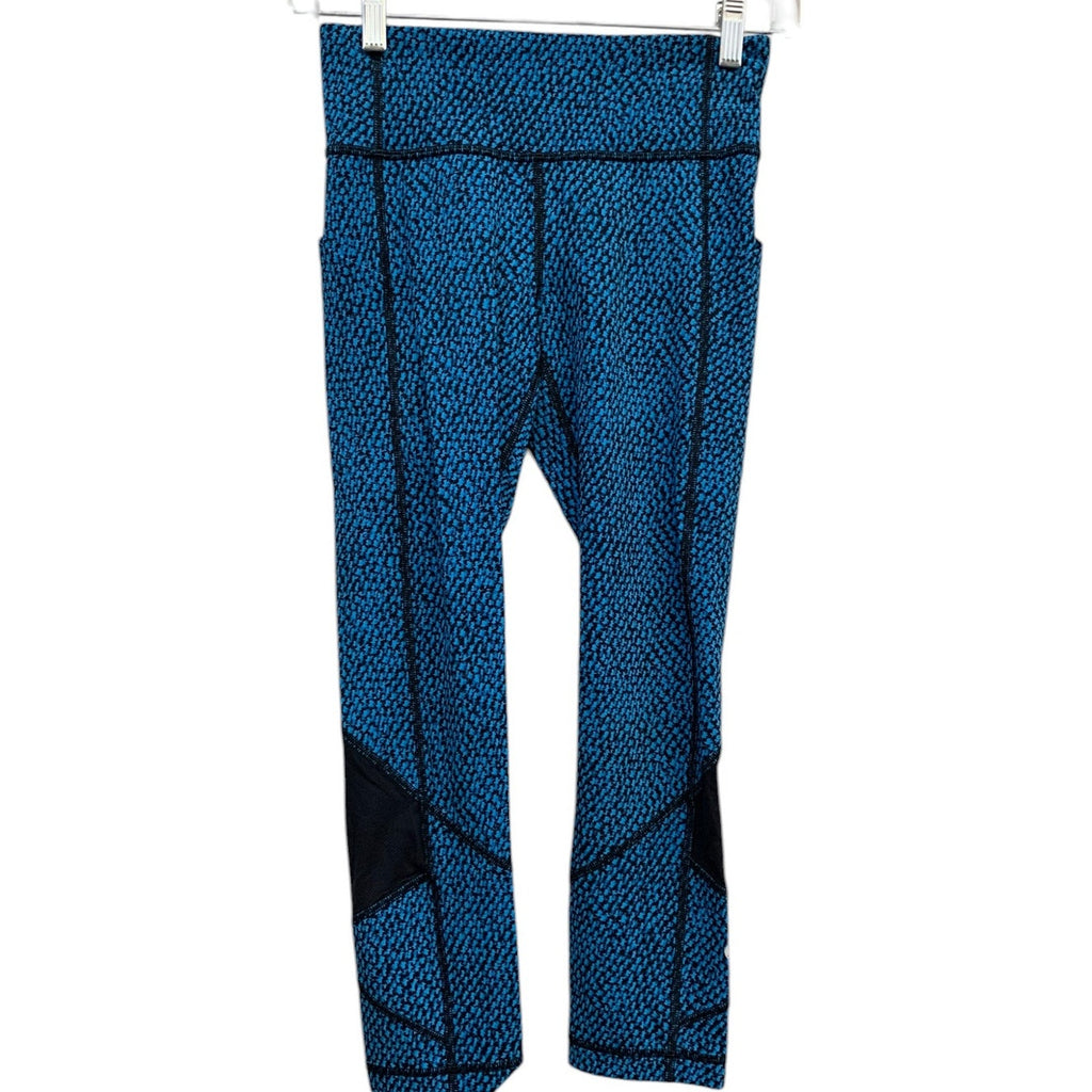 Lululemon Pace Rival Crop Scatter Star Beach Blanket Blue Black / Black SZ 2
