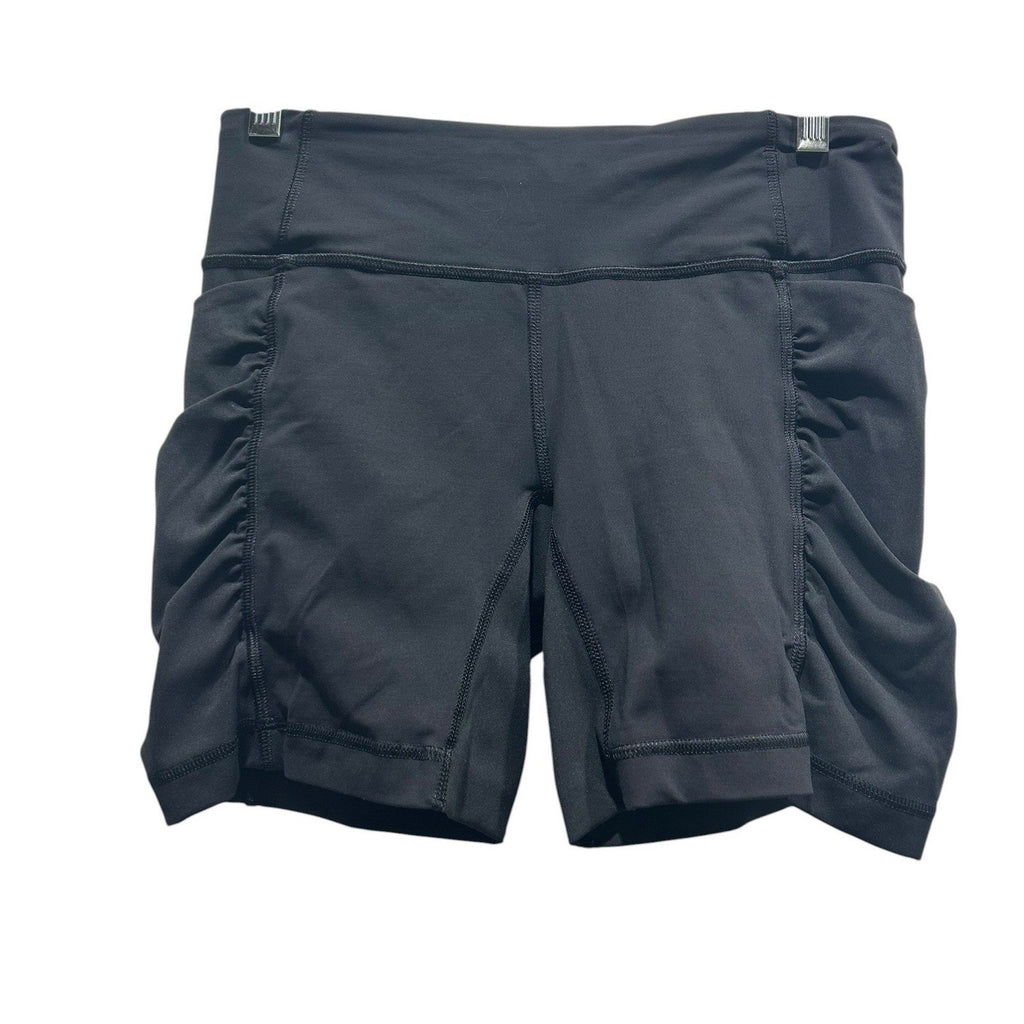 Lululemon Black Ruched Side Pocket High Rise Biker Shorts Womens Size 6