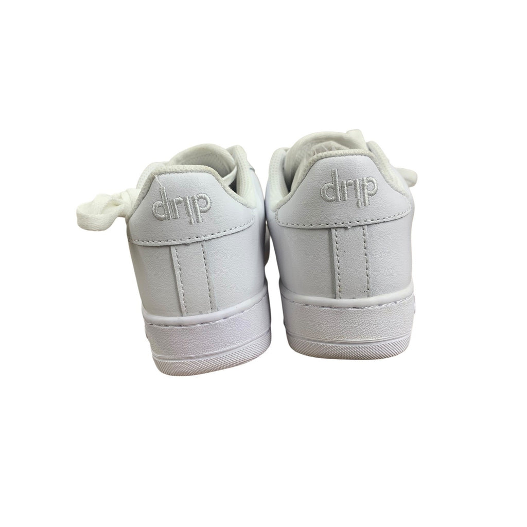 Drip Creationz White Sneakers Youth Size 4Y Lace Up Low Top Shoes Kids