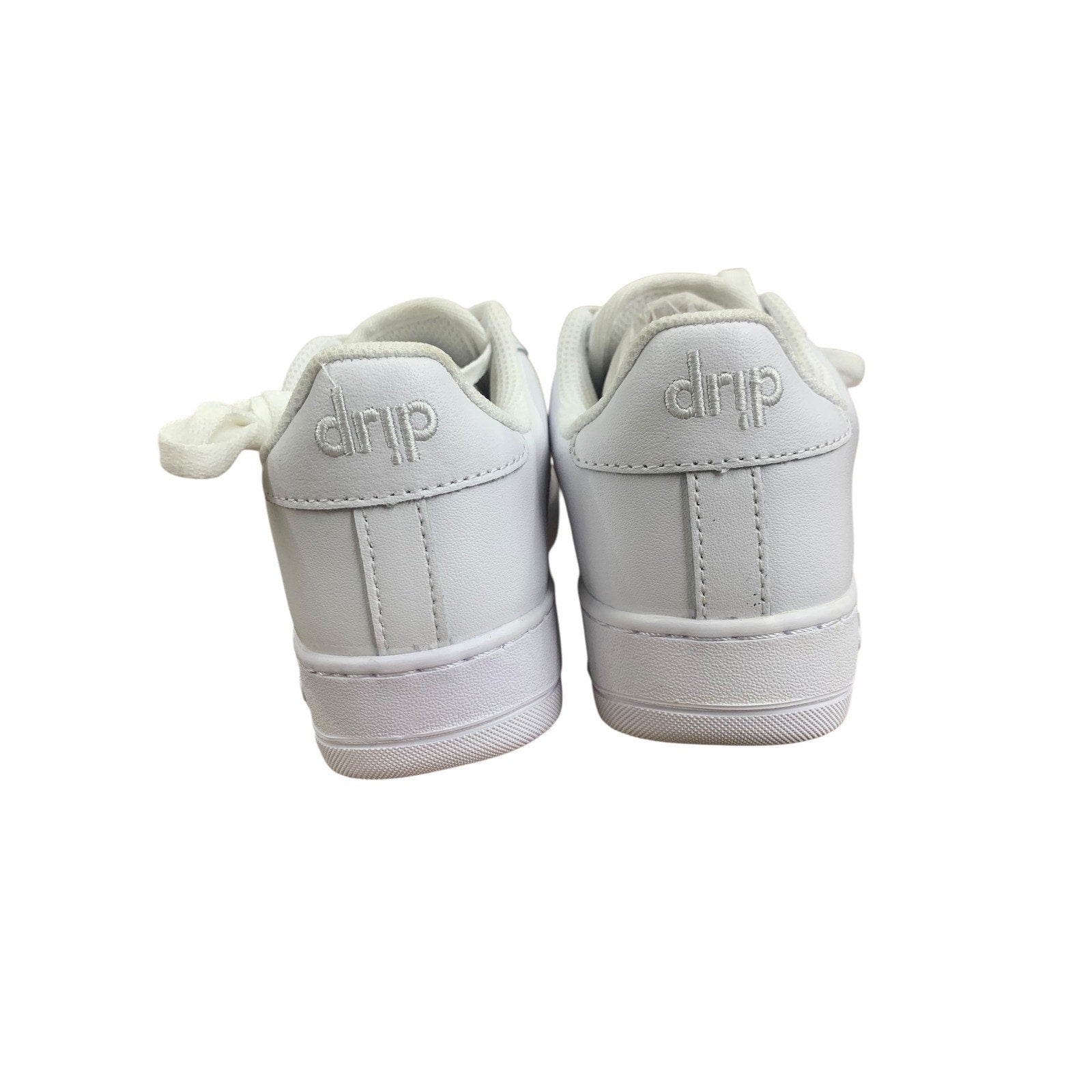 Drip Creationz White Sneakers Youth Size 4Y Lace Up Low Top Shoes Kids