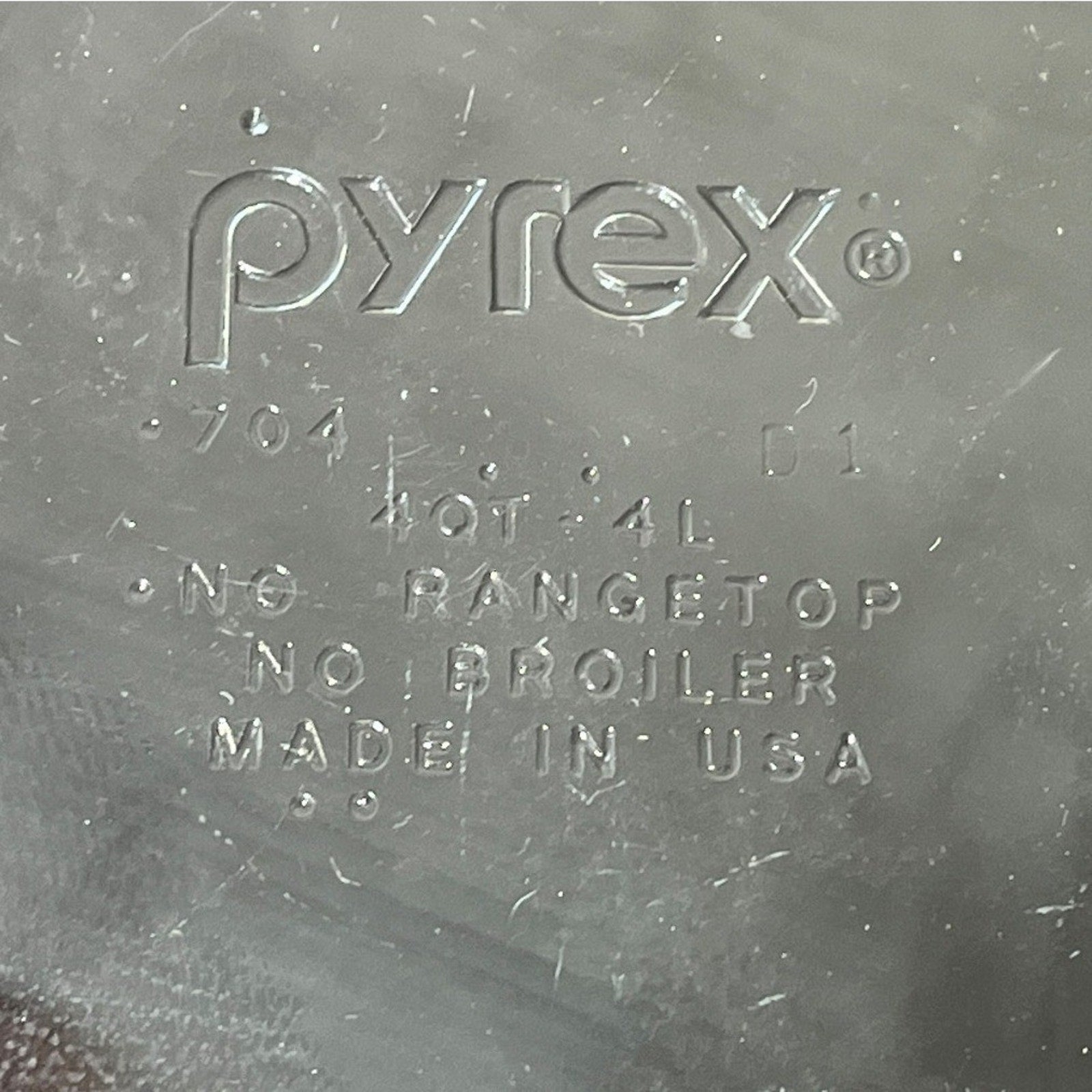 Pyrex 704 Clear Glass Oval Casserole Dish 4 Qt Large Baker Made in USA Vintage