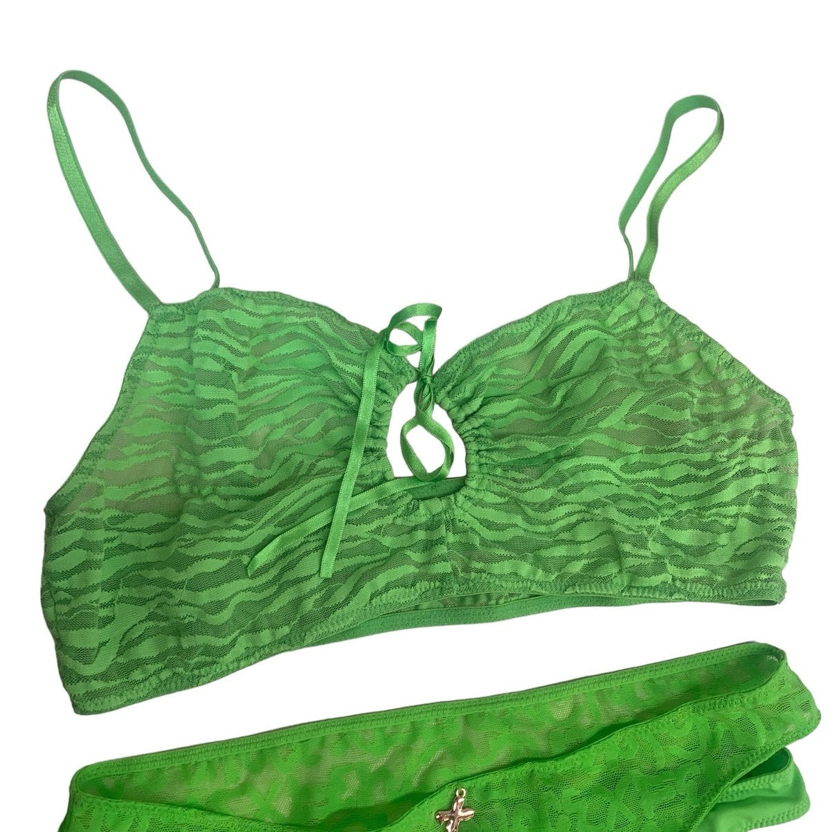 Savage x Fenty  Lime 2 pieces bottom NWT Medium Top Large