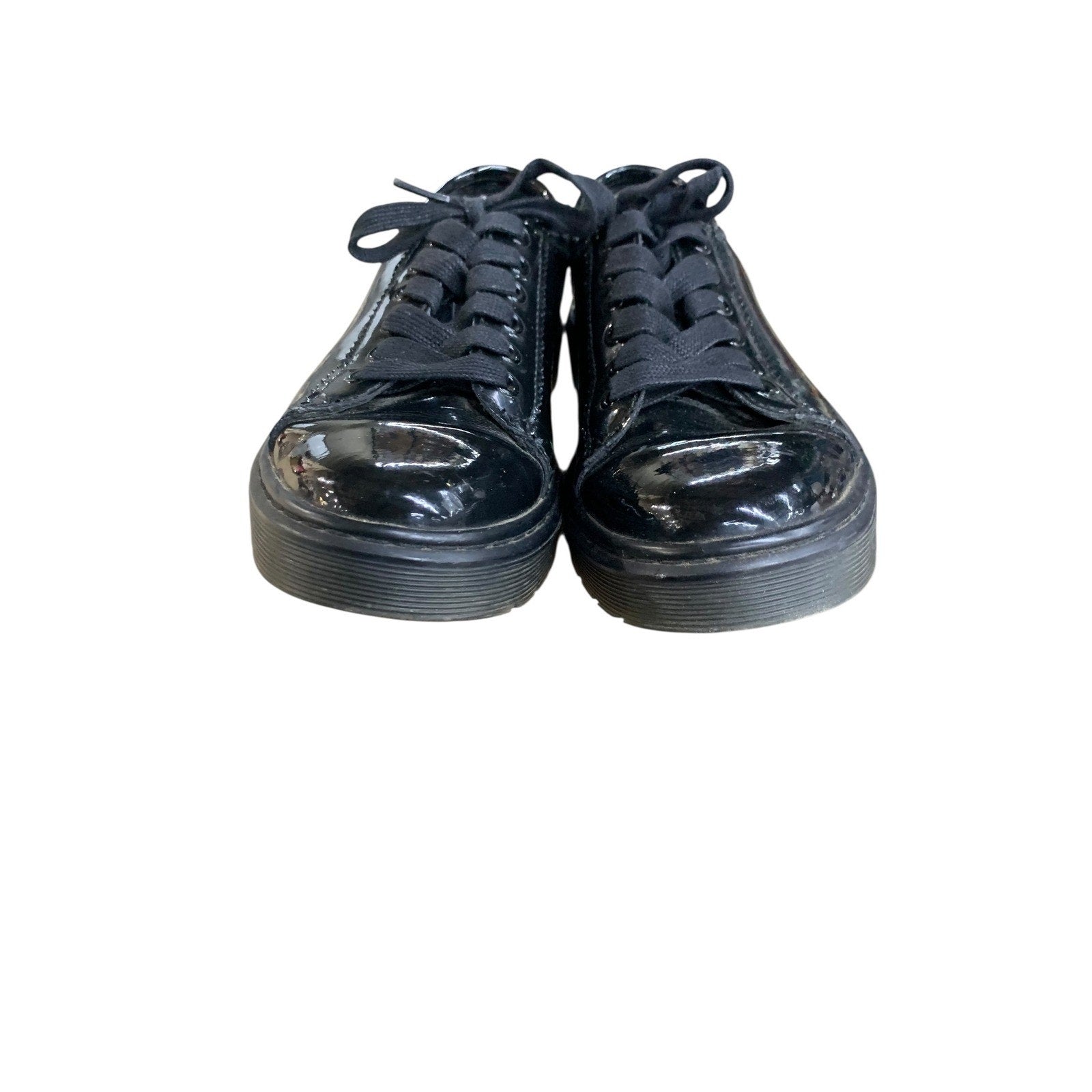 Dr. Martens SPIN Black Patent Leather Low Top Lace Up Casual Women's Shoes SZ 7