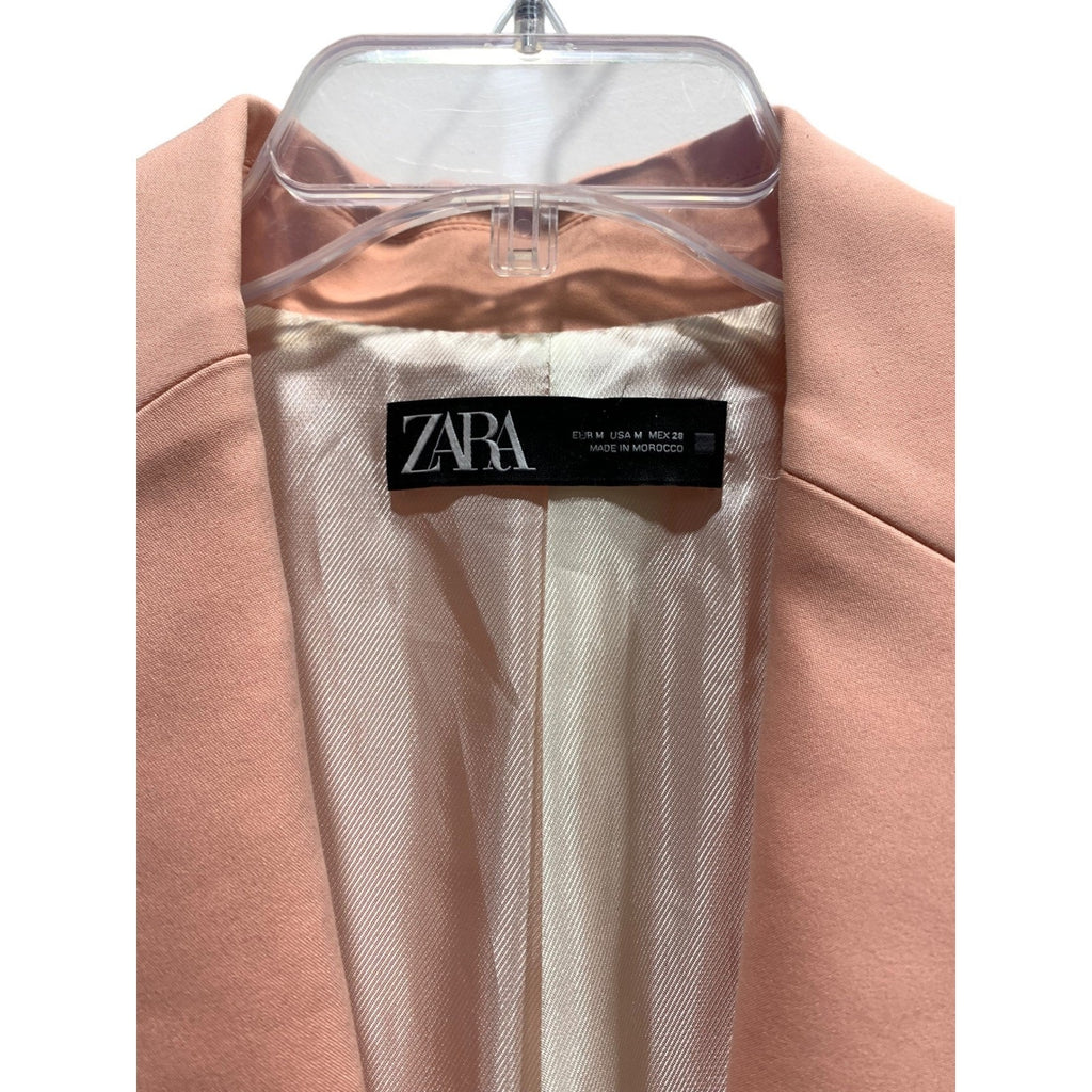 Zara Womens Peach Pink Tailored Longline Blazer Jacket 2851/230/666 Size M