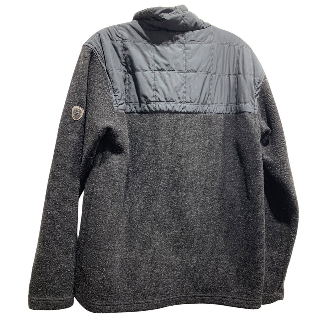 Merrell Mens Quilted Full Zip Jacket Charcoal Gray Heathered Wool Blend M