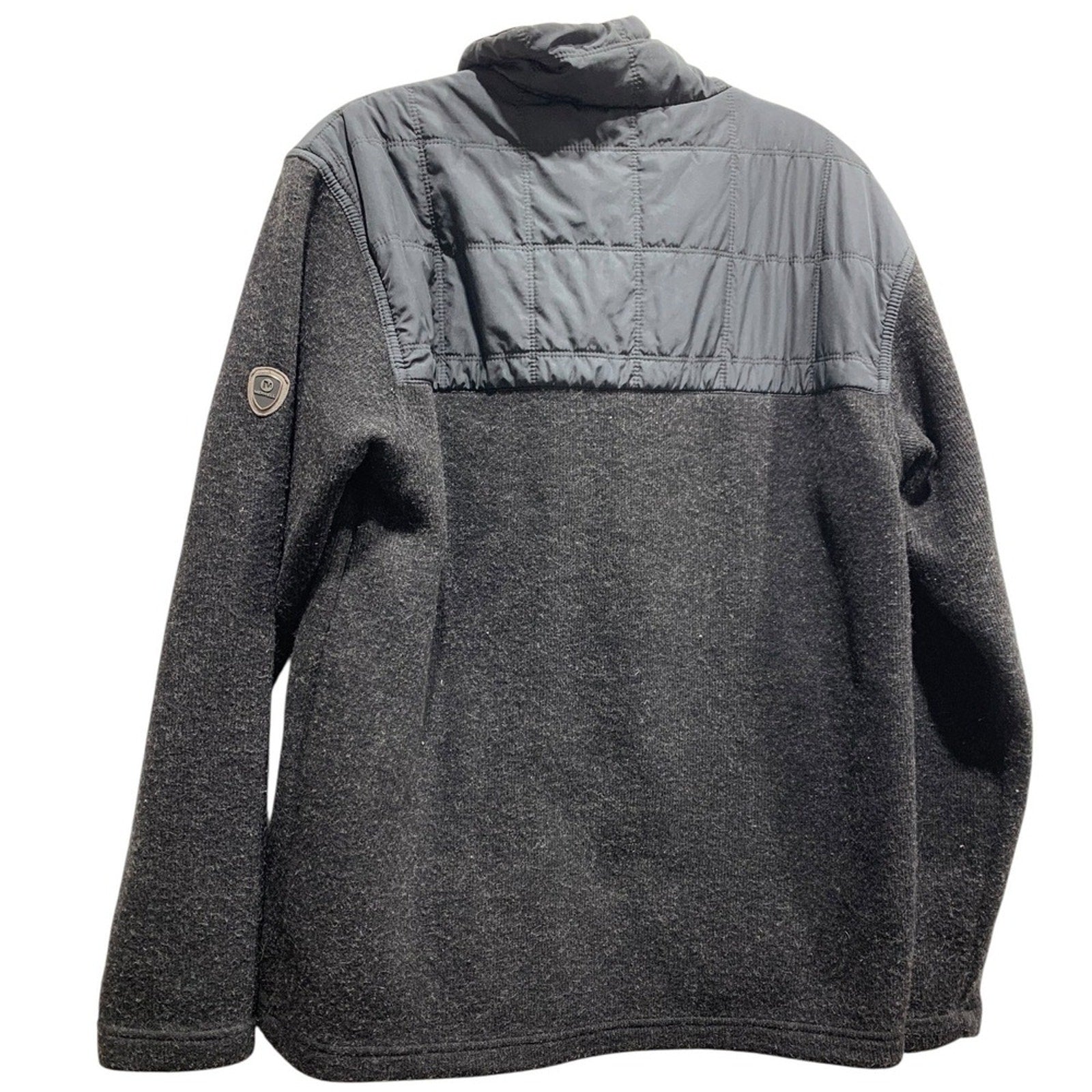 Merrell Mens Quilted Full Zip Jacket Charcoal Gray Heathered Wool Blend M