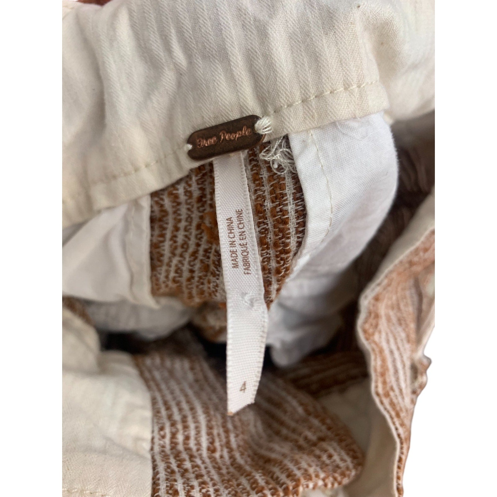 Free People Womens Light at Sunrise Cotton Knit Cropped Pants SZ 4