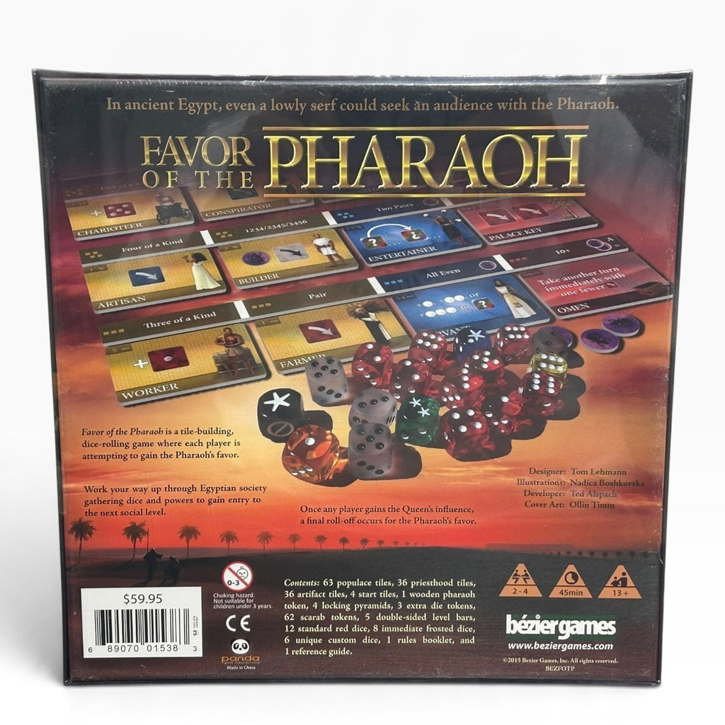 Bezier Games Favor of the Pharaoh Board Game Tom Lehmann New Sealed Egypt Dice