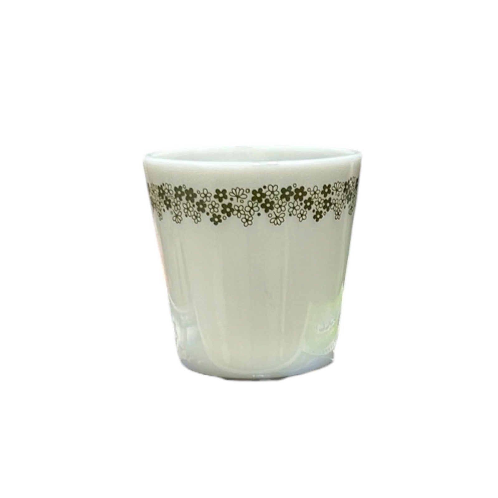 Vintage Pyrex Crazy Daisy Spring Blossom Green Milk Glass D-Handle set of 3