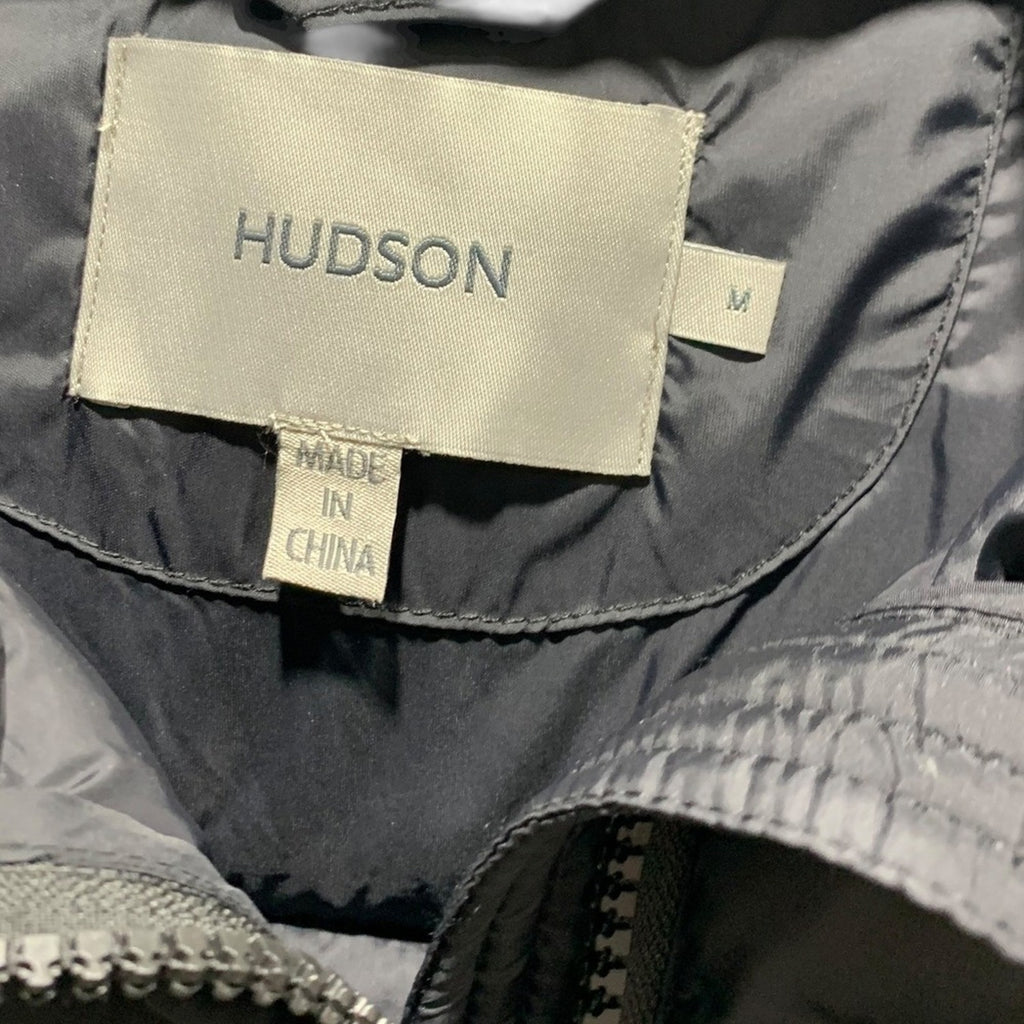 HUDSON Black Puffer Jacket Stand Collar Full Zip Women's Size Medium