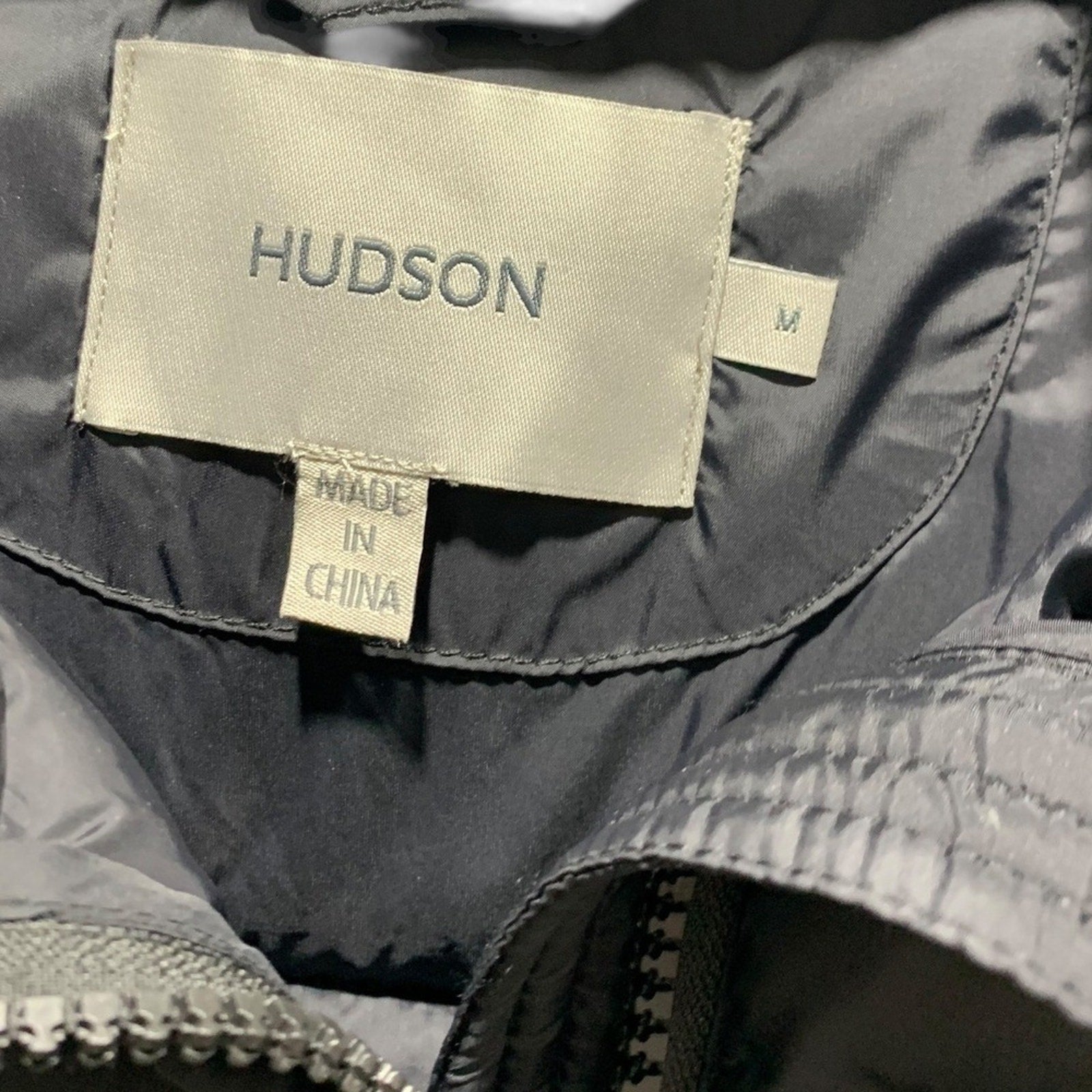 HUDSON Black Puffer Jacket Stand Collar Full Zip Women's Size Medium