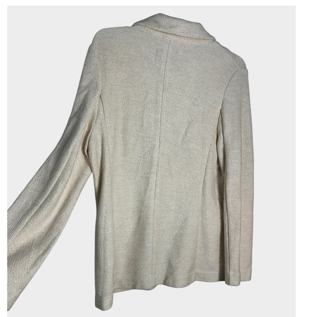 Sanctuary x Anthropologie Cream Textured Single Button Blazer Jacket Size L