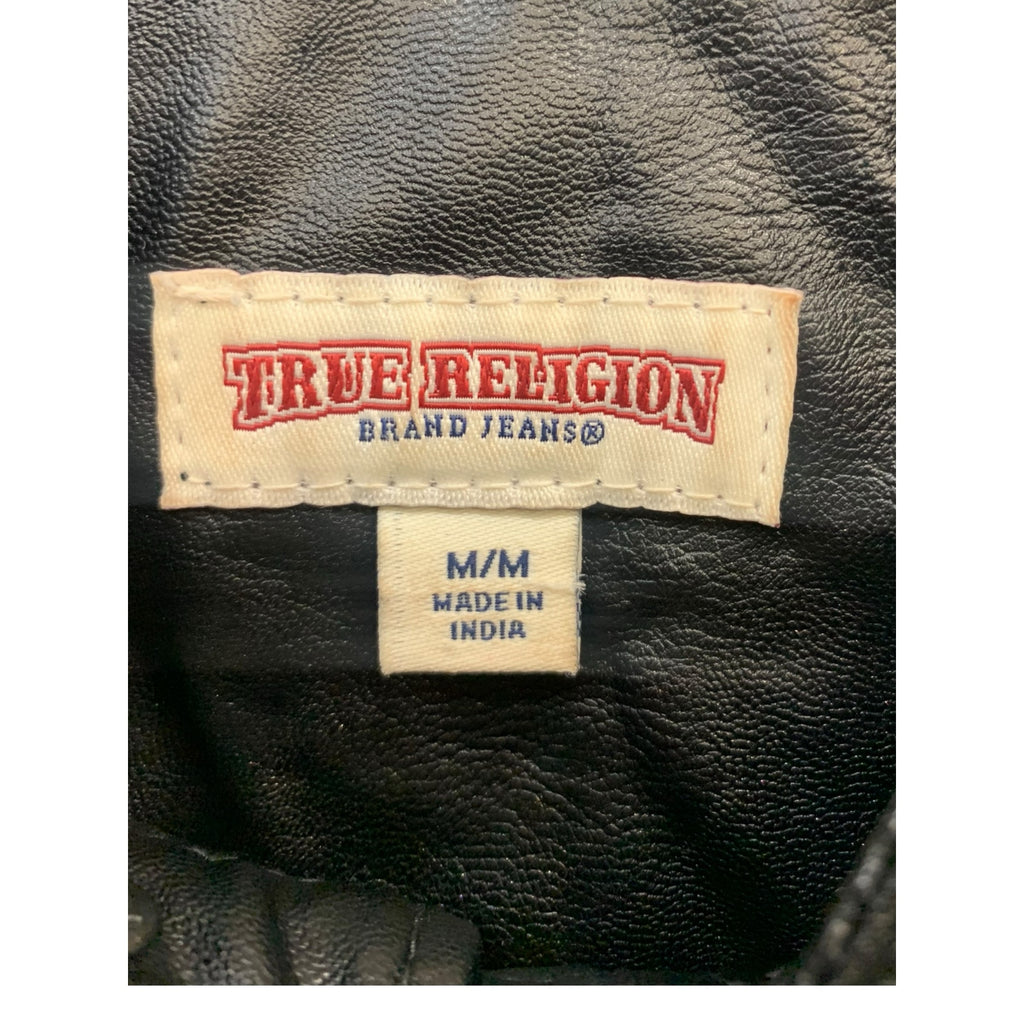 Authentic True Religion Leather Biker Jacket SZ M