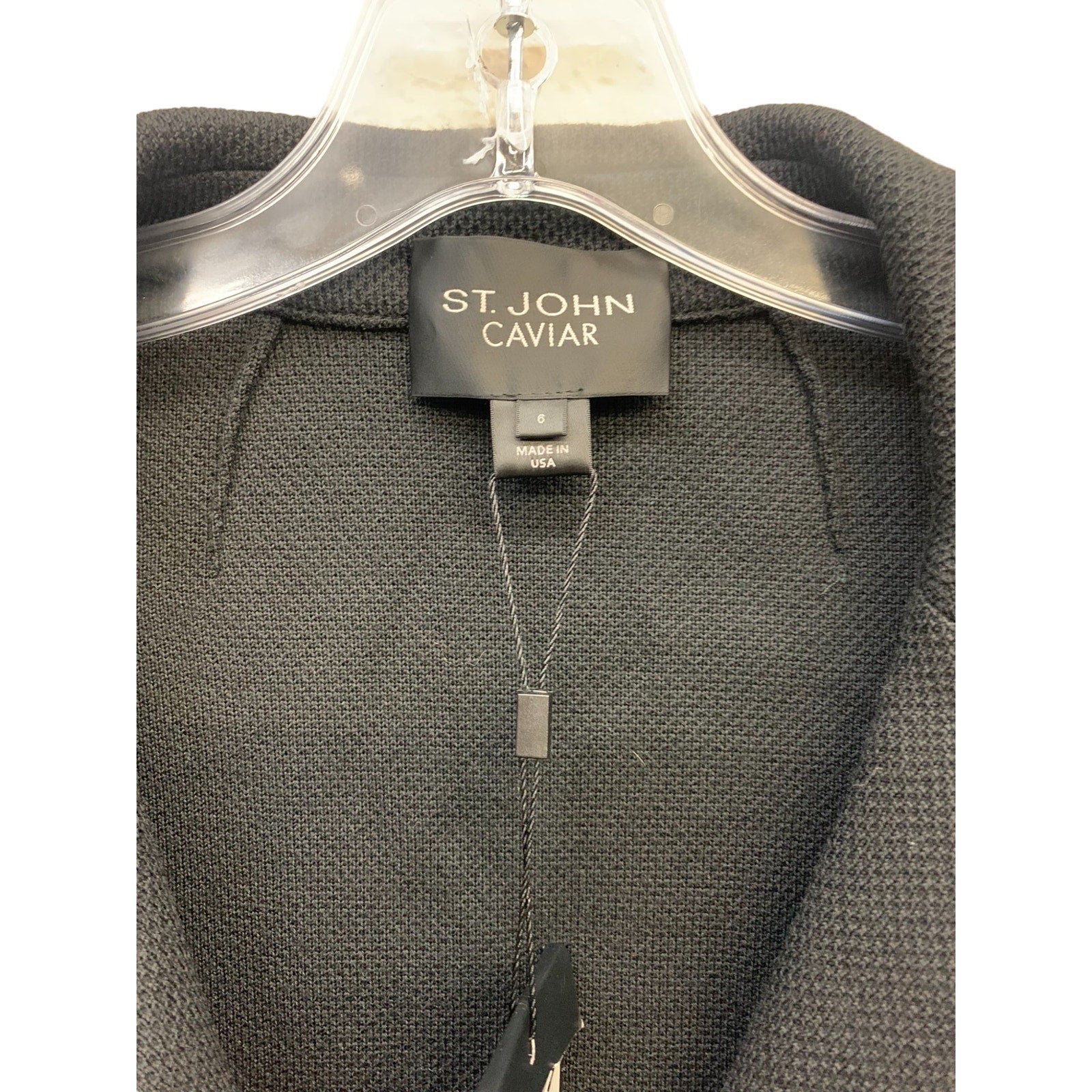 NWT St. John Caviar Black Blazer 2 Button Women's SZ 6