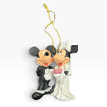 Disney Mickey and Minnie Mouse Wedding Bride Groom Glitter Ornament 2.75 inch