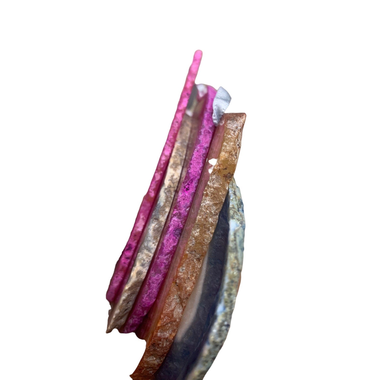 Agate Stone Slice Ornaments Hot Pink