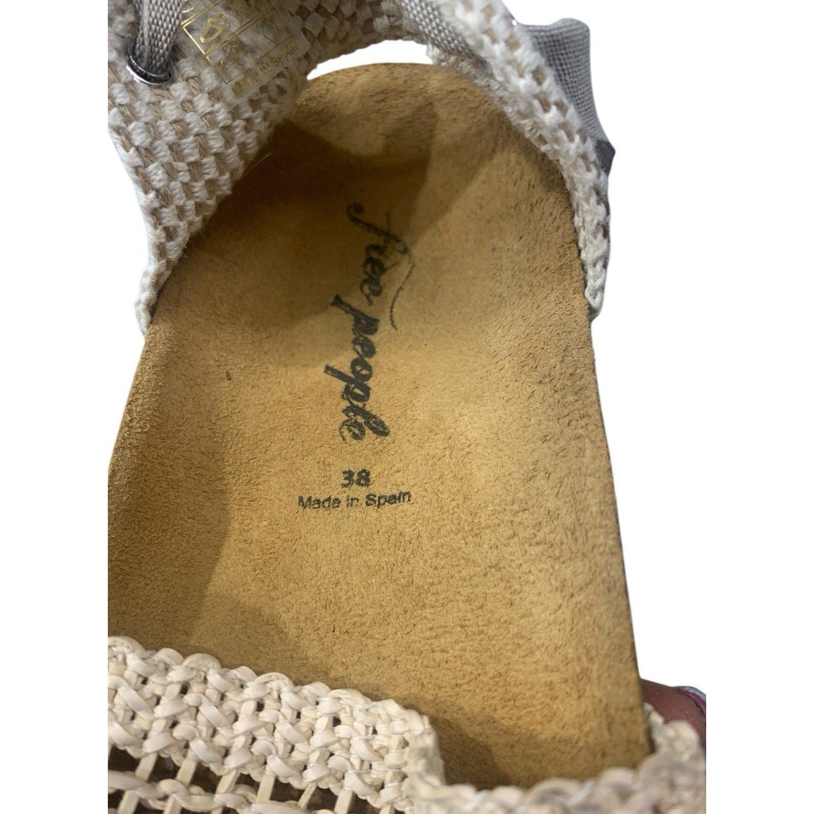 Free People Happy Feet Ankle Tie Crochet Sandal Espadrille Tea EU 38 Women's 7.5