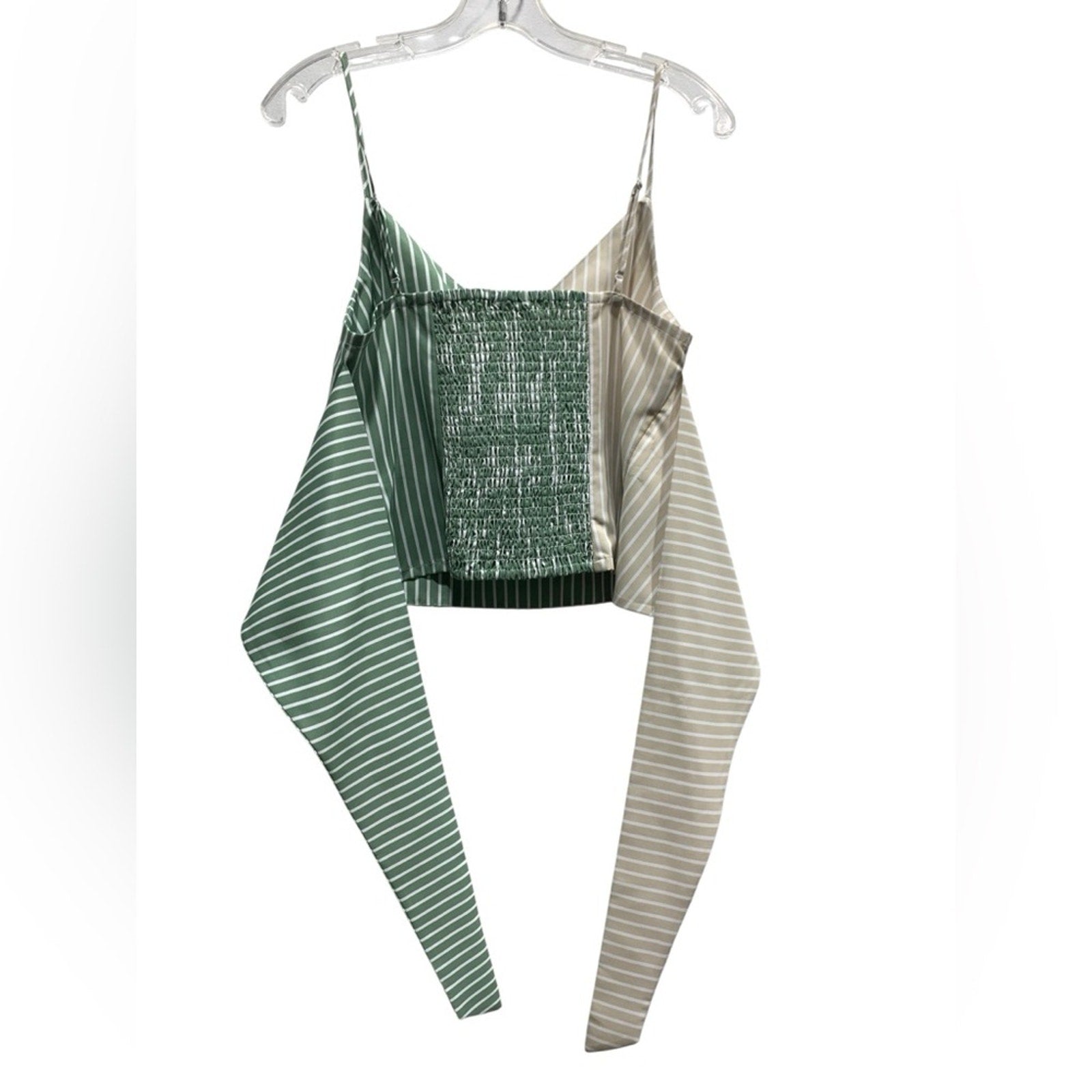 NWOT Mare Mare x Anthropologie Beige, Green Striped Tie Wrap Tank Top sz xs
