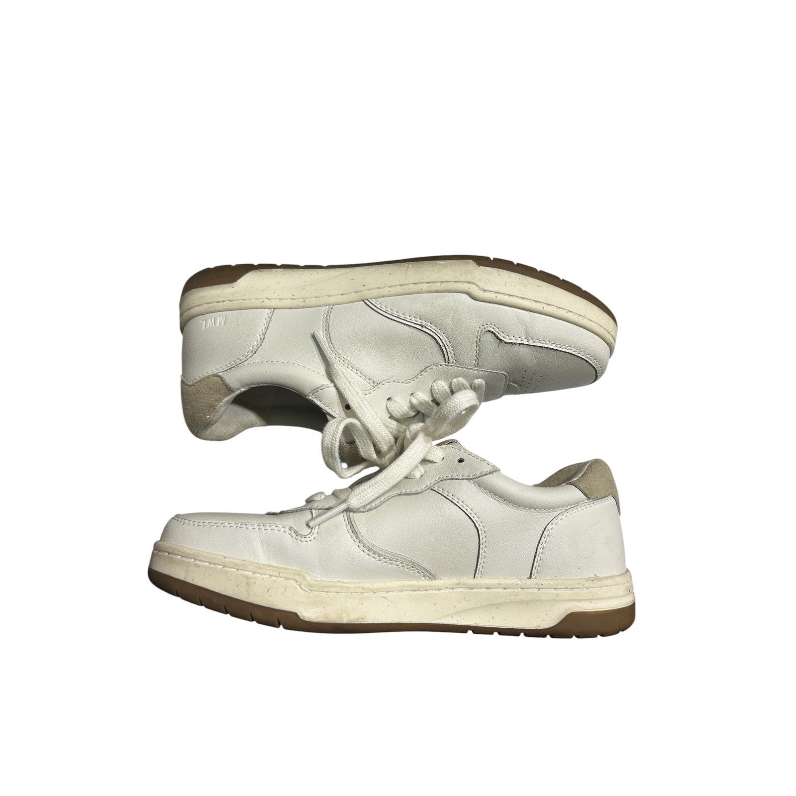 Madewell MWL Court Sneakers White Beige Leather Low Top MC696 Womens 7.5M