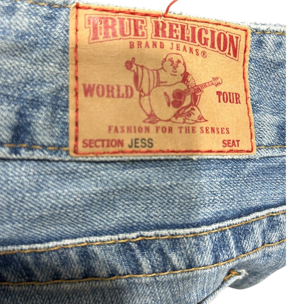 True Religion Jess Low Rise Denim Shorts Medium Wash Blue Size 26 Made in USA