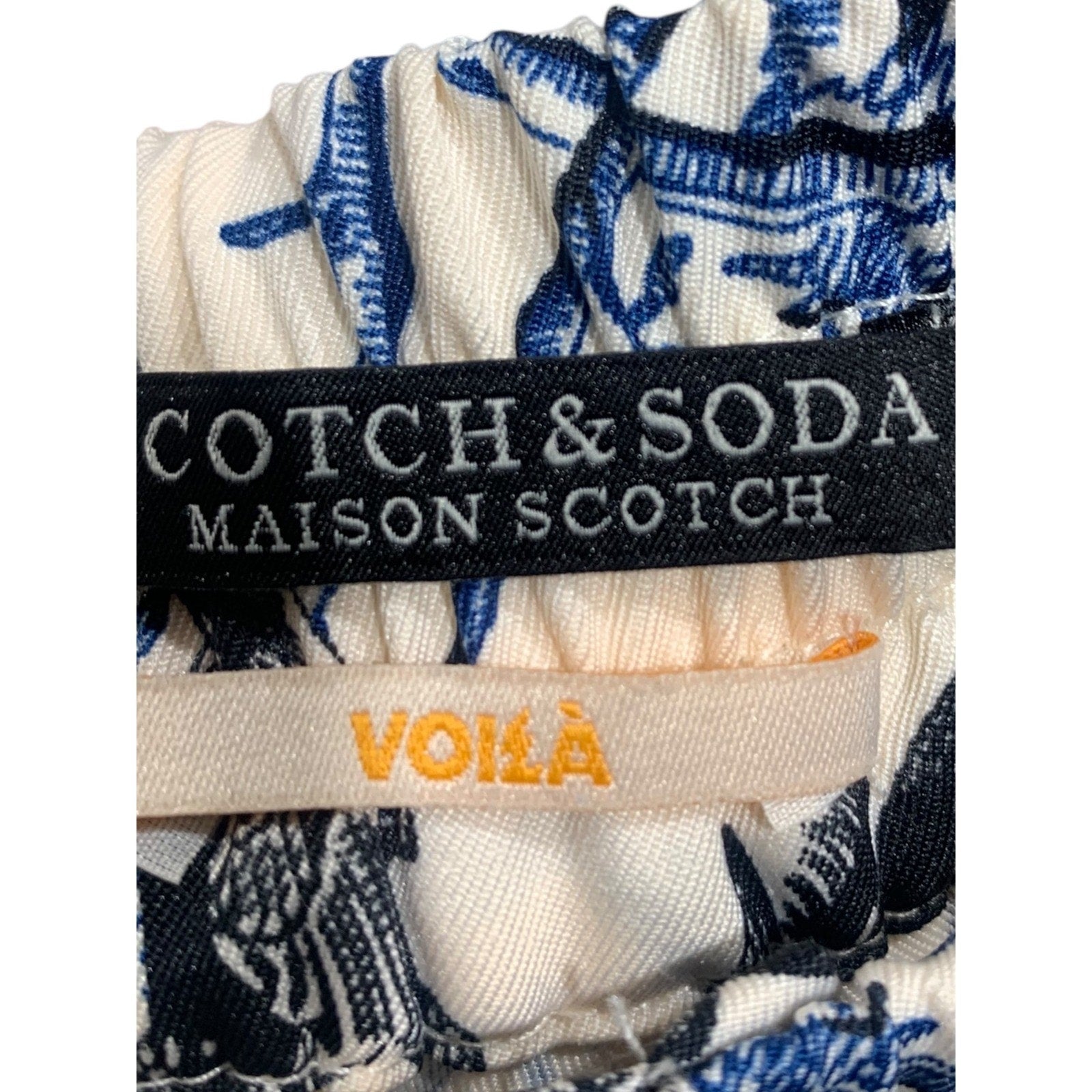 Scotch & Soda Maison Scotch Blue Floral Bird Print Jogger Trousers Size M