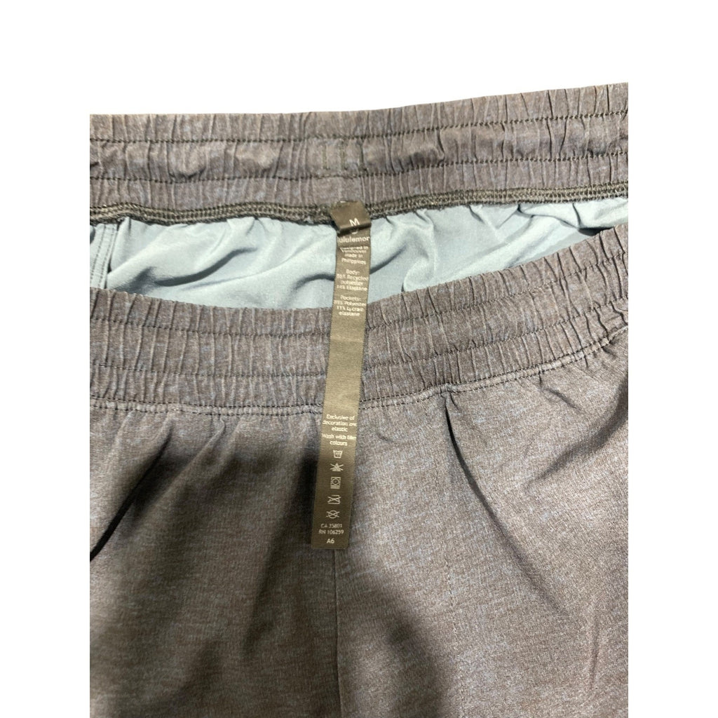 Lululemon Mens Heathered Navy Blue Athletic Training Shorts Size M Drawstring