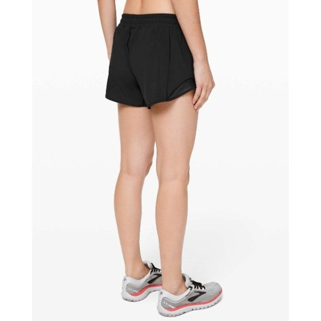 Lululemon Hotty Hot Short II *Long 4" Black Womens Size 6 LW7ARLT Summer Lined