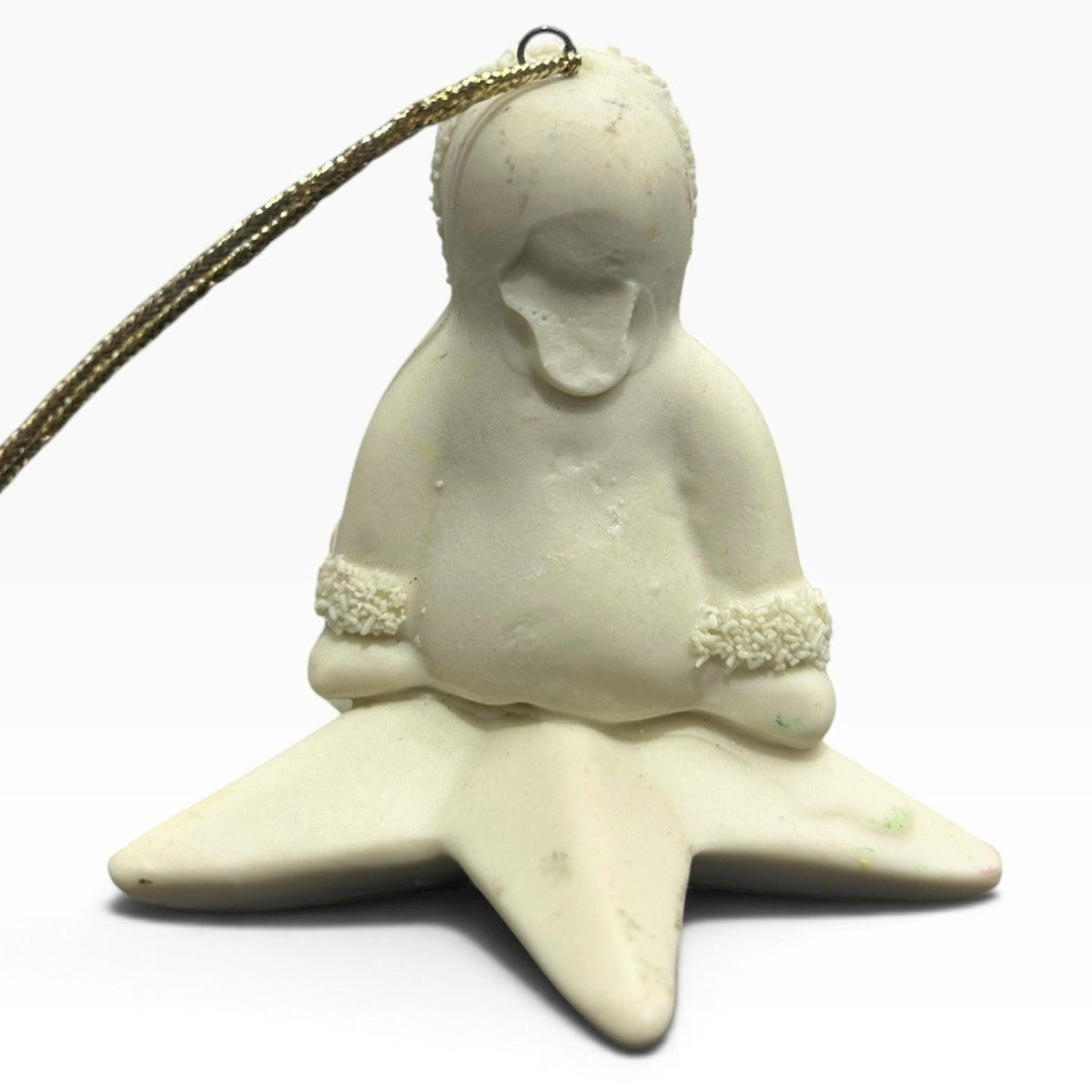 Dept 56 Snow Babies Figurine Sitting on Star Bisque Porcelain Ornament