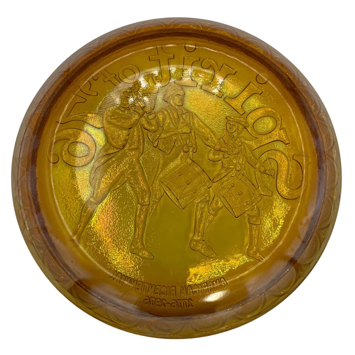 Indiana Glass Co. 1776-1976 Commemorative Plate SPIRIT OF '76 Fife & Drum