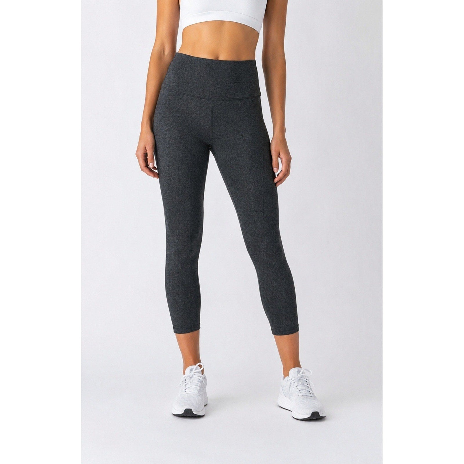 Beyond Yoga Womens High Waisted Space Dye Cropped Leggings Charcoal Gray Size M
