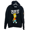 The Simpsons Bart Simpson Problem Child Black Graphic Hoodie Mens Large y2k