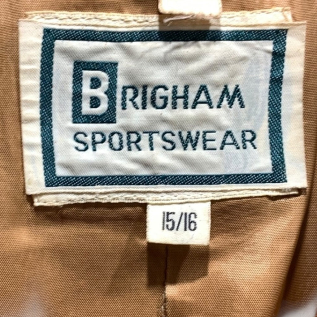 Brigham Sportswear Tan Leather Blazer Jacket Women 15/16 Classic Business Casual
